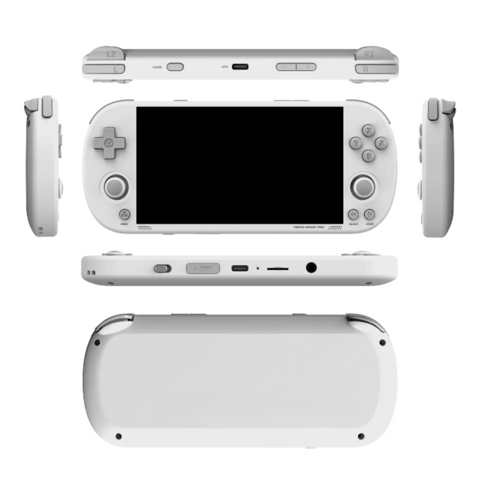 Handheld Game Console 5'' IPS Screen Linux System with Joystick and RGB Lighting, Retro Video Game Player - White