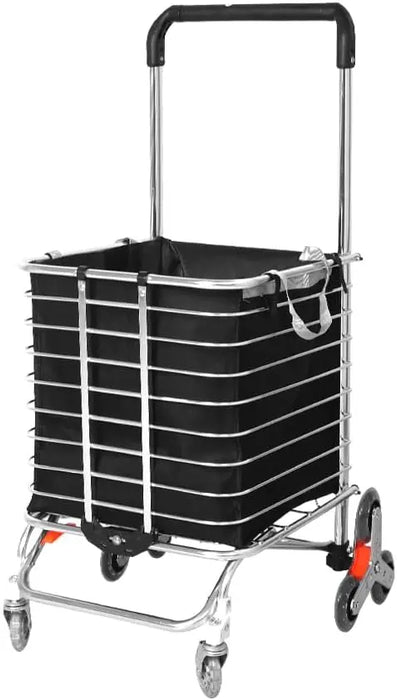 Foldable Shopping Trolley with Stair-Climbing Wheels 40L Collapsible Basket, Portable & Lightweight