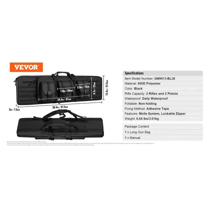Versatile rifle bag with waterproof construction and double-stitch design
