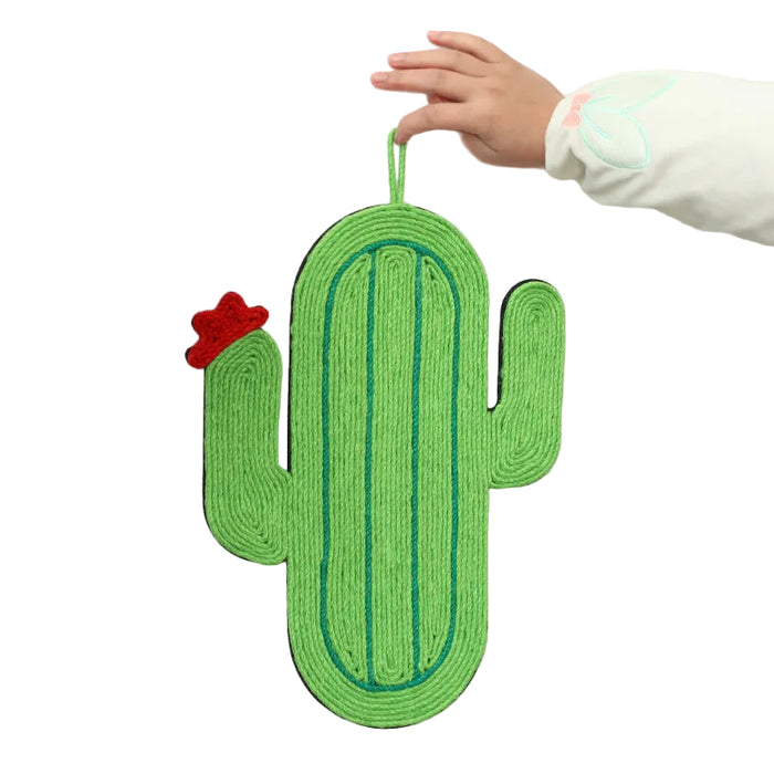 Hanging Sisal Cat Scratching Pad Cactus Design, Durable Rope for Claw Grinding & Play