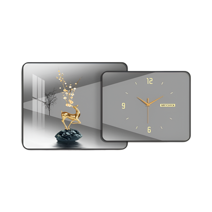 Luxury Wall Clock with Decorative Painting & Perpetual Calendar