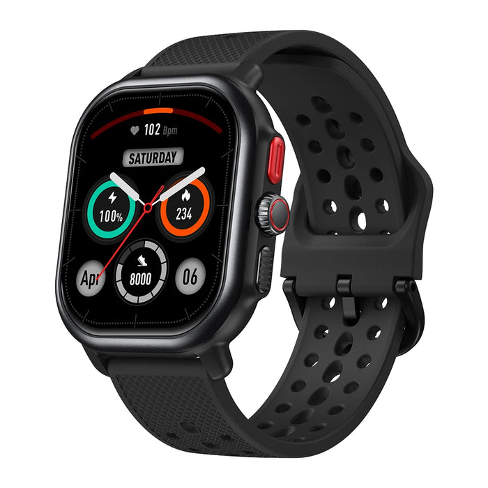Lava Black GPS Smartwatch 215 AMOLED Display Bluetooth Calls smartwatch with always-on 215-inch AMOLED display and GPS/GLONASS/GALILEO/BEIDOU positioning