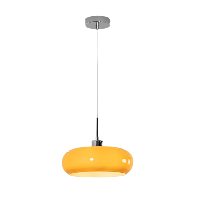 Decorative White LED Pendant Light – Modern Retro Style, AC Powered Orange