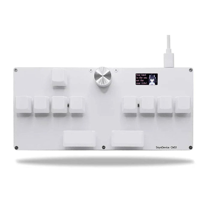 Mini keyboard with integrated IPS display and programmable knob, high-speed USB connection, and compact, durable design