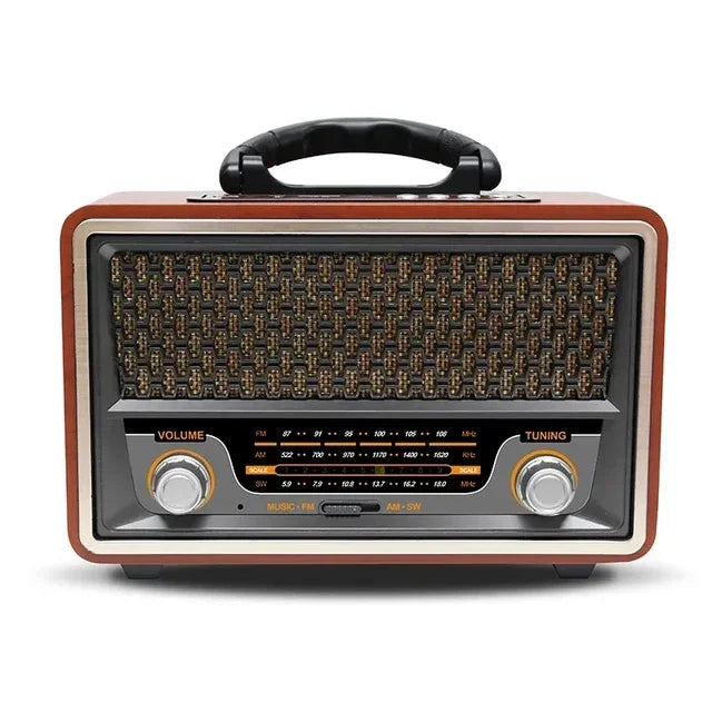Retro Wooden Bluetooth Speaker with AM/FM/SW Radio