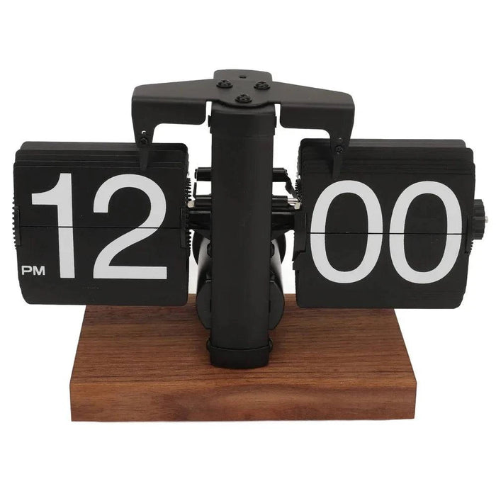 Battery-operated electronic flip clock with double-sided display