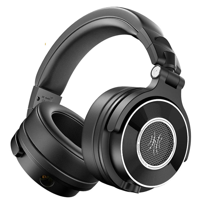 Studio Monitor DJ Headphones with Detachable Cables & Mic Black
