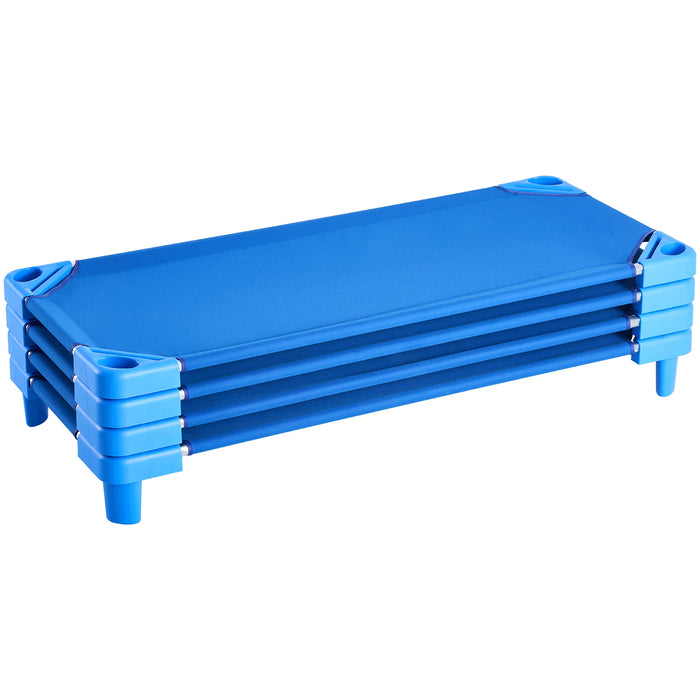 Stackable Toddler Nap Cots 6-Pack, 42x23cm, Preschool & Daycare Beds: Durable metal frame and fabric, compact design, safe and comfortable for children, ideal for classrooms and daycare centers, no assembly required