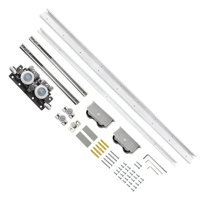 Hidden Wooden Door Sliding Track Hardware Kit with strong load-bearing capacity and silent operation