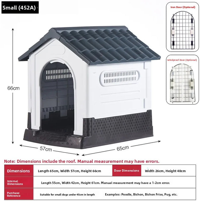 Small Outdoor Dog House, Rainproof, Gray, No Door Design