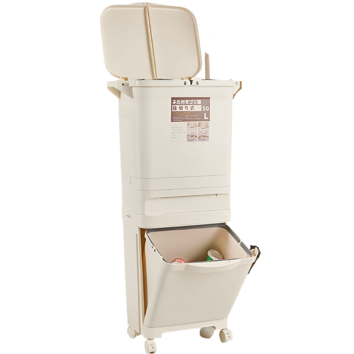Portable Kitchen Trash Can with Detachable Design - 45L