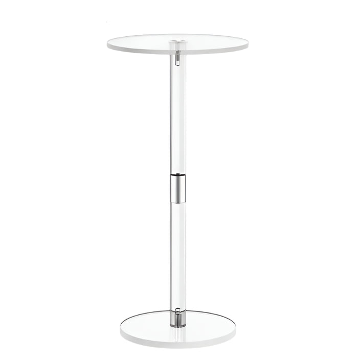 Clear Acrylic Drink Table, Small Round End Table for Living Room & Home Decor
