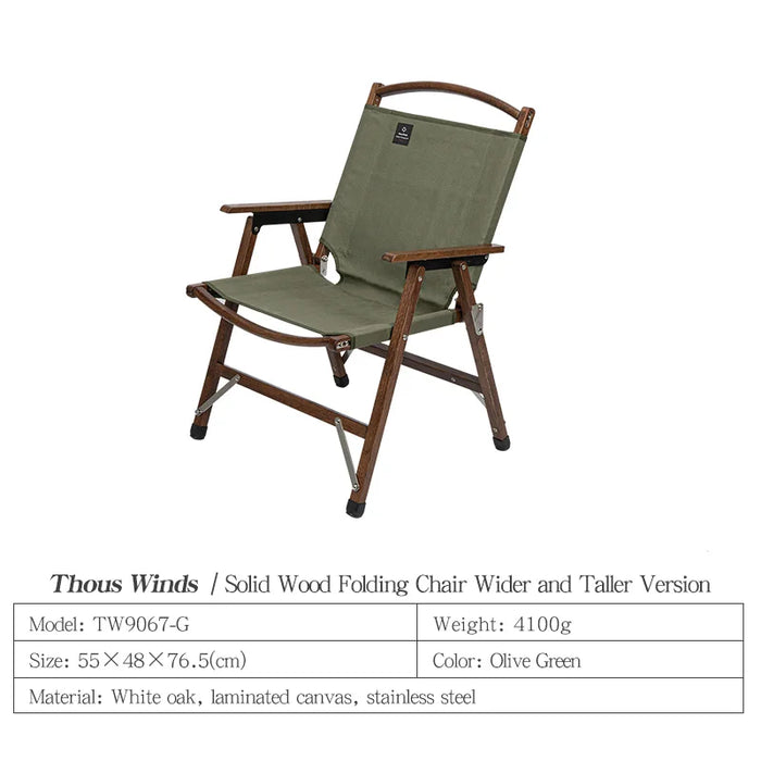 Portable Solid Wood Camping Chair Folding Outdoor TW9067-G