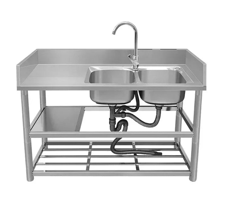 Heavy Duty Kitchen Sink with Bracket and Basin