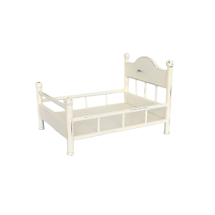 White Vintage Metal Baby Bed for Newborn Photography Props