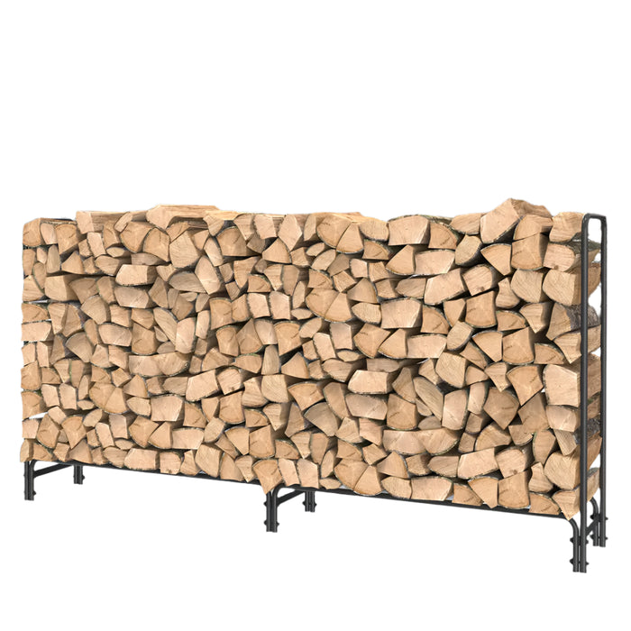 Heavy Duty 91.6in Firewood Rack for Indoor Outdoor Use
