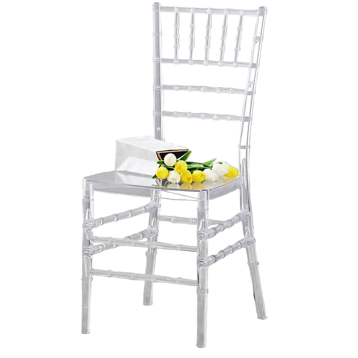 Transparent Acrylic Chiavari Chair Elegant High Back, Scratch & UV Resistant, Dining or Party