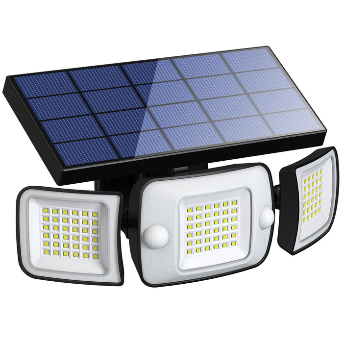 Two pack solar outdoor lights with motion sensor and waterproof design