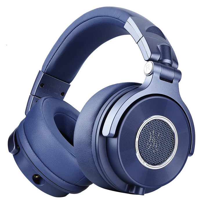 Studio Monitor DJ Headphones with Detachable Cables & Mic Blue