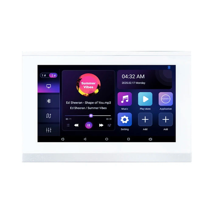 WiFi Bluetooth In-Wall Sound System with 7" Display