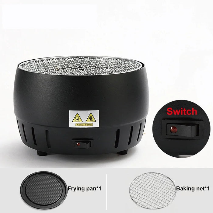 800W Electric Ceramic Stove for Home & Outdoor BBQ, Charcoal burnt model