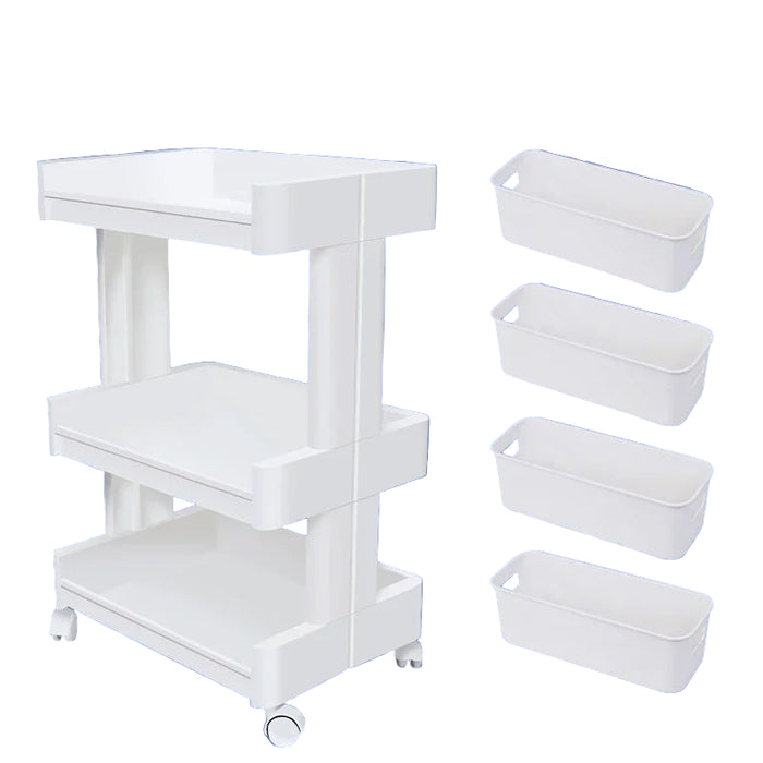 Ultralight Multi-Layer Salon Trolley with Wheels Drawer Storage for Nail & Eyelash Tools