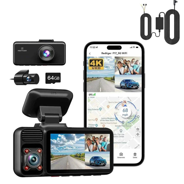 4K Dash Camera with loop-cycle recording for continuous footage capture