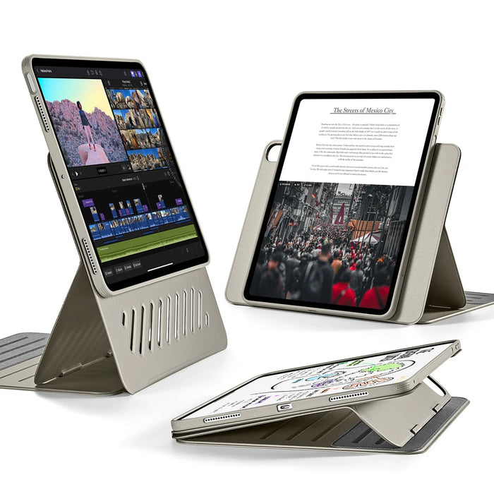 Adjustable stand case with wide support brackets for stability