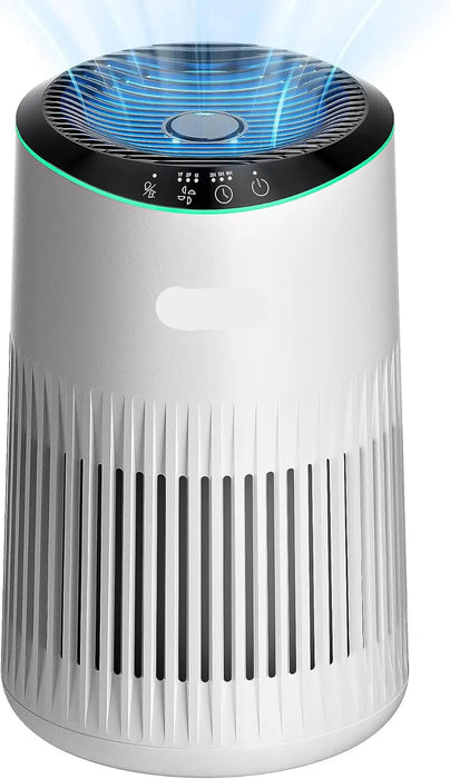 White Air Purifier with Sleep Mode Eliminates Pet Dander, Smoke & Odours, Built-in Aroma Sponge
