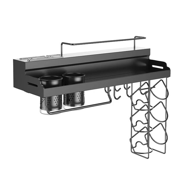 Double-Layer Wall-Mounted Kitchen Spice & Knife Storage Rack