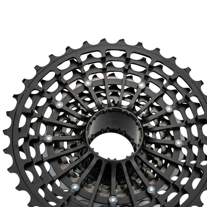 Ultra-lightweight 127g road bike cassette with advanced tooth profile for quiet, precise gear changes