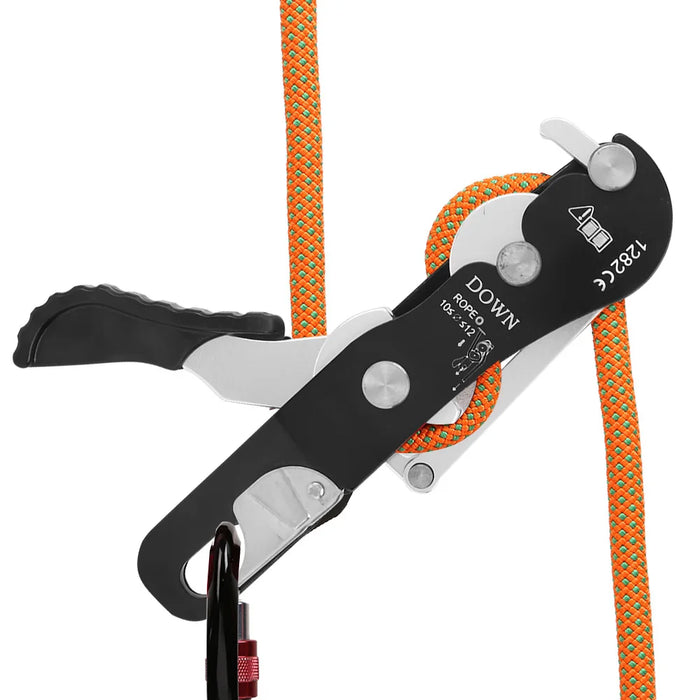 Climbing Descender Self Braking Rope Clamp for 10-12mm ropes