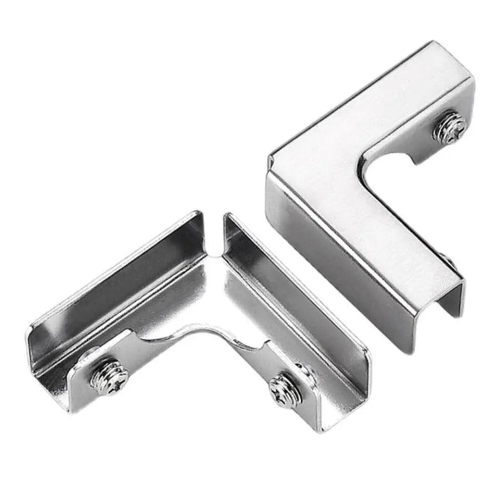 Stainless Steel Corner Clamp L-Shaped for Shelves and 2 to 5MM Glass