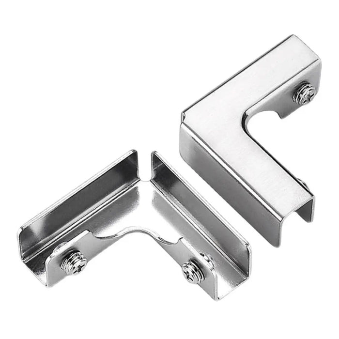 Stainless Steel Corner Clamp L-Shaped for Shelves and 8 to 10MM Glass