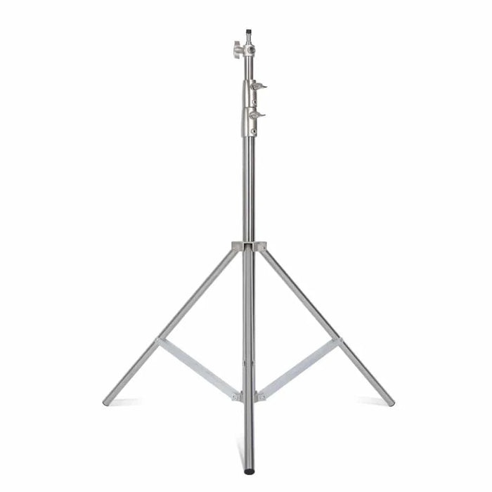 Stainless steel tripod with a height range of 150 cm to 280 cm and a max load capacity of 10 kg