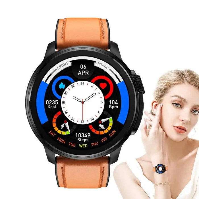 Smart Watch Waterproof Fitness Tracker Sleep Heart Rate Monitor for Men & Women (Beige) - FLUXA