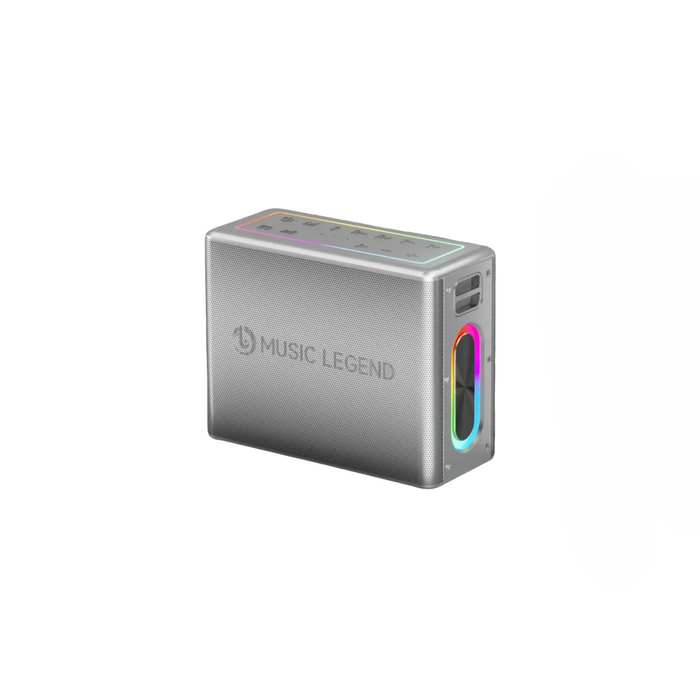 300W Portable Bluetooth Speaker with Wireless Mic & Subwoofer White