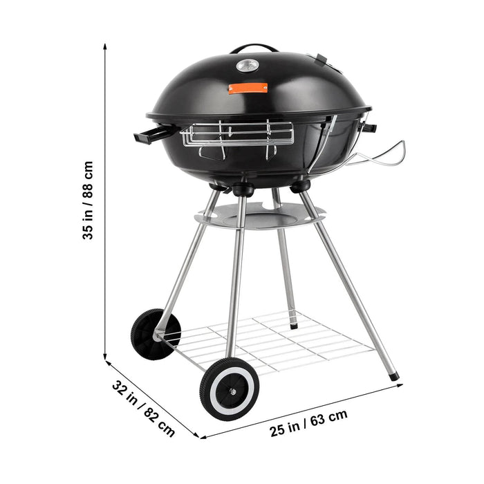 Portable BBQ grill package includes grilling rack, ash tray, and user manual