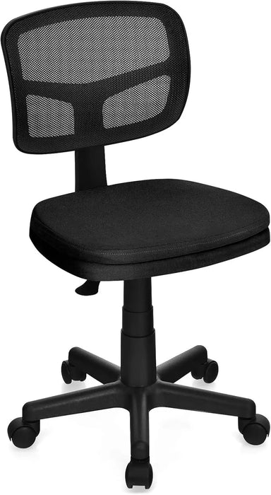 Compact Armless Desk Chair Height Adjustable, Breathable Mesh, Ergonomic Low Back Design