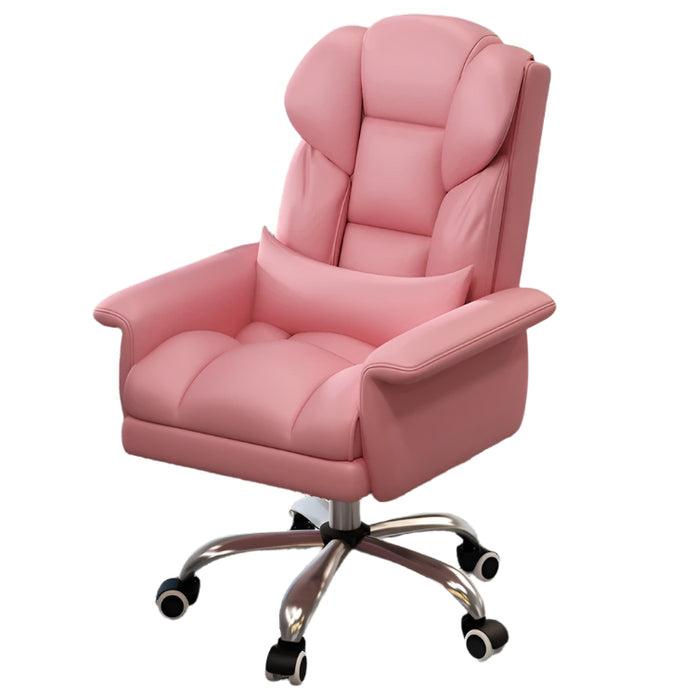 Executive Lift Chair with Armrests and Rolling Wheels Pink