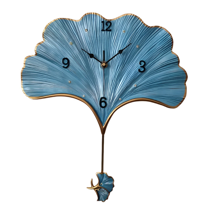 Minimalist Resin Wall Clock – Elegant Ginkgo Leaf Decor