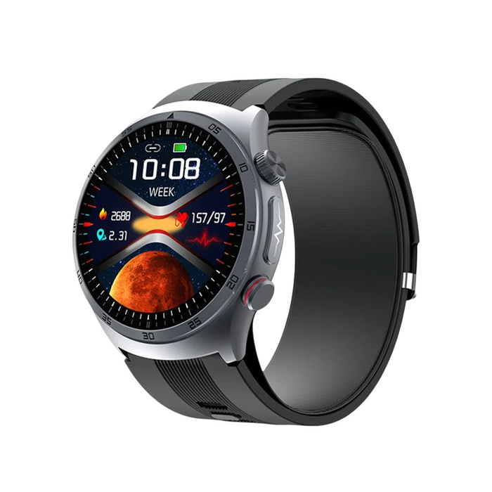 Smartwatch with Blood Sugar ECG Monitor & Bluetooth Calling Black