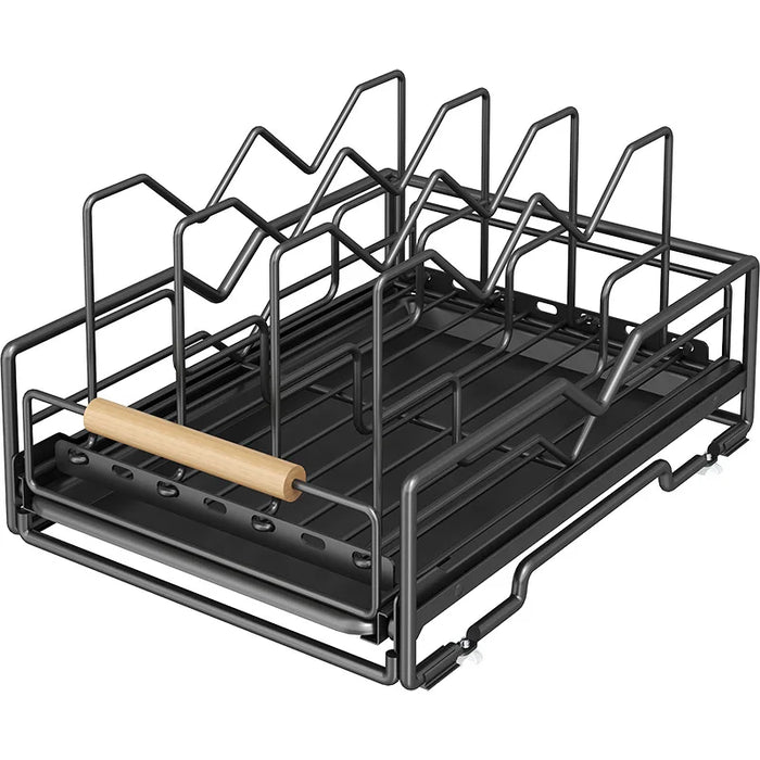 Kitchen Cabinet Organizer with Tray, Black