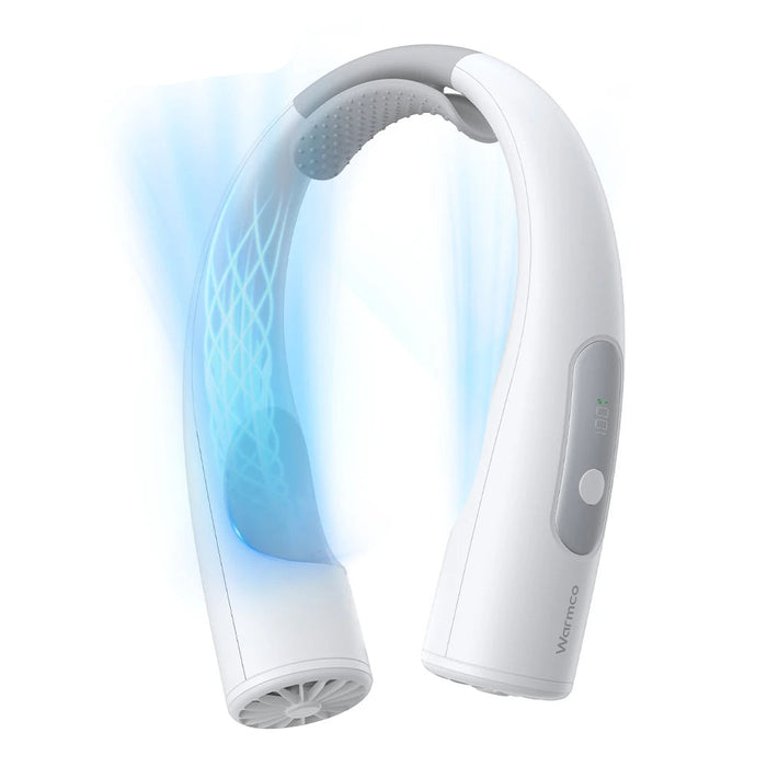 10000mAh Portable Neck Fan – 4-Speed Wearable Cooling White