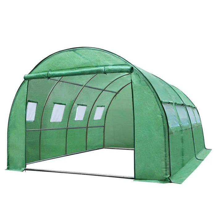 Spacious and durable 4x3x2M green walk-in greenhouse tunnel for gardening