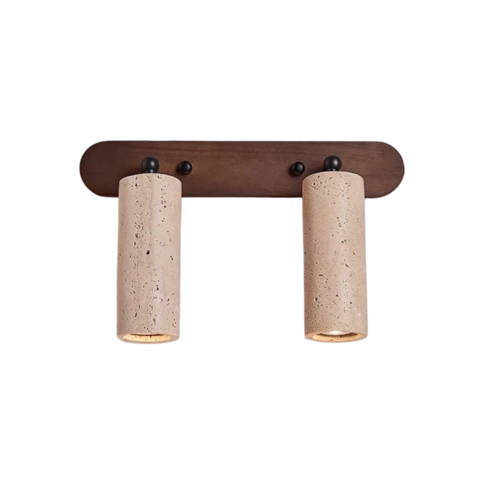 Stone LED Wall Light 2-Head 4000K Surface-Mounted for Vanity & Decor