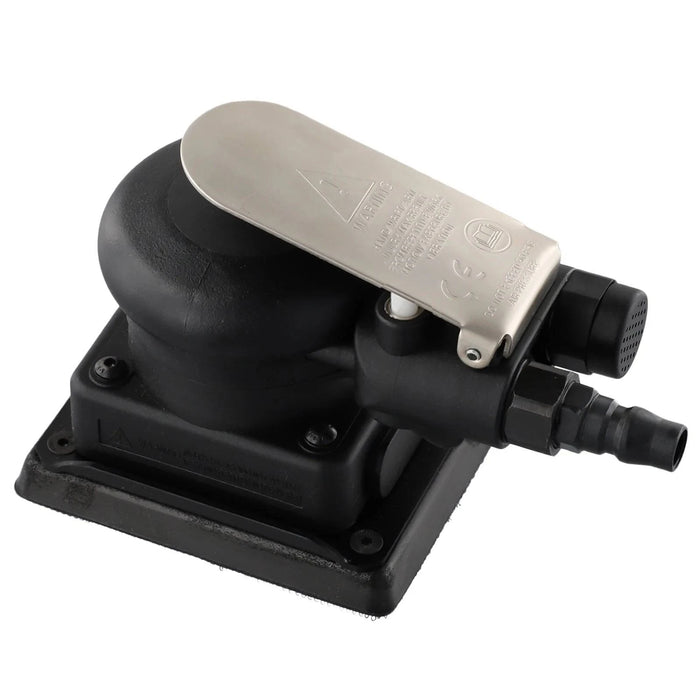 Square Pneumatic Air Sander 75x100mm for Surface Polishing and Grinding - Black - A powerful and versatile pneumatic air sander designed for precision surface polishing and grinding