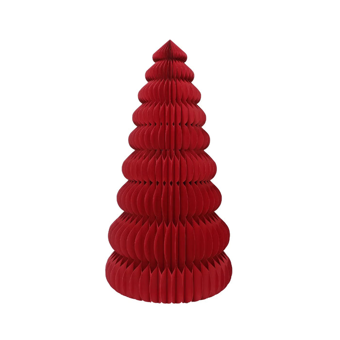 Foldable Red Paper Christmas Tree Honeycomb Decoration