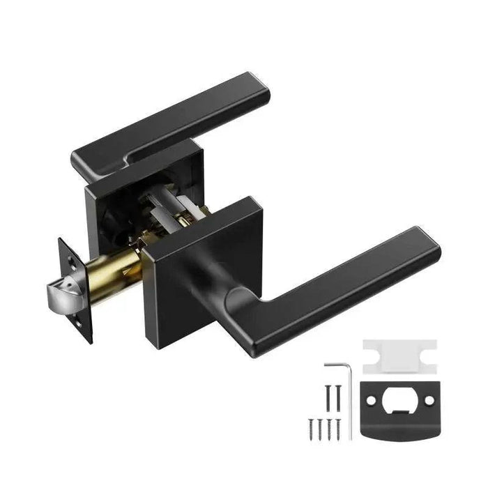 Matte Black Passage Door Handle Lever with 5PCs and Left/Right Reversible