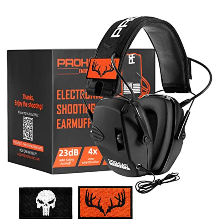 Electronic shooting earmuffs with reliable performance for outdoor and indoor use